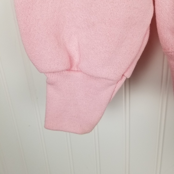 Vintage 90s USA Tultex Blank Crew Neck Sweatshirt Pink Adult Medium Cotton Blend - Picture 5 of 11